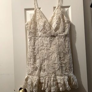 Cream Spaghetti Strap Dress